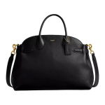 COACH Empire Carryall 40 Logoga T&otilde;mblukuga Sulgemine Nahast &Otilde;lakott Crossbody Tass Suur Naiste Must must