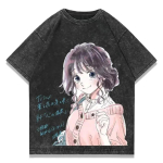 L&otilde;hnav lill &otilde;itseb v&auml;&auml;rikalt Kaoruko Waguri Anime Graafiline T-s&auml;rk Vintage Pesumasinas Must Unisex &Uuml;legabariidiline Esteetiline T-s&auml;rk S gray