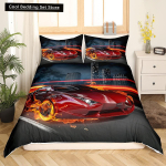 Ralliauto Kuningas Kuninganna Tekikate Poisid &Auml;&auml;rmusspordi Voodipesukomplekt 3D Lahe Spidomeeter Tekikate Pehme Pol&uuml;ester Tekikate EU single(135x200cm)