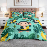 &Uuml;he lapse ahviga tekikottide komplekt, mikrokiudtekikott pehmed voodipesukomplektid ja padjap&uuml;&uuml;rid 75*50cm Queen King kodutekstiil 135 &times; 200cm&Duvet Cover