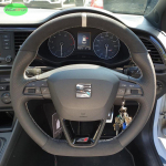 QOAW1 Kohandatav seemisnahast punutud auto roolikate Seat Leon Cupra R Leon ST Cupra Leon ST Cupra Ateca Cupra Ateca FR jaoks