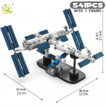 HUIQIBAO Kosmosejaama ehitusklotsid astronauti figuuriga City lennundusmudeli klotsid Laste m&auml;nguasjad lastele