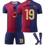 Sporditreeningu s&auml;rgikomplekt sokkidega, 24/25 Bar&ccedil;a kodus&auml;rk #19 Lamine Yamal 16 punane