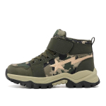 Laste Camouflage k&otilde;rge s&auml;&auml;rega v&auml;litingimustes matkamiseks kingad Poisid T&uuml;drukud Kummist tald Vastupidavad l&otilde;uendist treeningketsid Children's Camouflage Canvas Shoes black