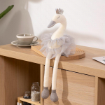 40/60CM luige pl&uuml;&uuml;slelusid armas flamingo nukk t&auml;idisega pehme loomakujuline nukk balleti luik krooniga beebi laste rahustav m&auml;nguasi kingitus t&uuml;drukule 40cm hall v&auml;rv