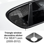 Seat Leon MK2 1P Altea 2005 2006 2007 2008 2009 2010 2011 2012 Kolmnurkne Aknakleebis S&uuml;sikiudmuster L&auml;ikiv Must Carbon Pattern gray