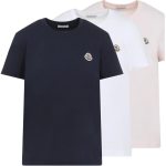 Moncler m&auml;rgiga l&uuml;hikeste varrukatega sirge t-s&auml;rk 3-pakk Naiste topid L10938C0005489B8U3PC XS white