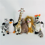 20-35Cm 6 Stiili Madagaskari Pl&uuml;&uuml;slelusid T&auml;idisega Pehmed Loomanukud Giraff Hippopotamus L&otilde;vi Pingviin Sebra Lemuurid Kuju Kingitus Lastele