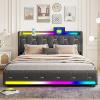 T&otilde;stemehhanismiga hoiustusega sametine voodiraam RGB LED-valgustusega voodi Bluetooth-heliga, juhtmevaba laadija, USB C-port, tepitud peats, platvorm 140*200cm