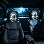 Halloweeni &Otilde;udus Kummituse N&auml;gu Auto Peatugi Kate Hirmutav Deemon Naine Prindiga Auto Istme Peatugi Kate Jant Partei Auto Siseosa Dekoratsioon 2pc