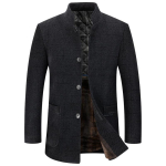 S&uuml;gis-talvine uus ka&scaron;miirist aluskrae villane mantel meeste keskealine paks meeste villane mantel 4XL black