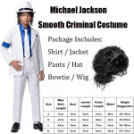 MJ Michael Smooth Criminal J&auml;ljendaja Riietus Superstaar Laulja Cosplay Poisid Michael Jackson Halloweeni Kost&uuml;&uuml;m Height 135-145cm black