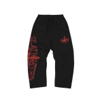 Streetwear kapuutsiga lukuga dressipluus ja laiad dressip&uuml;ksid, tr&uuml;kitud graafikaga, vabaaja komplekt naistele Small black