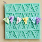 Silikoonvormi toiduvalmistamise t&ouml;&ouml;riistad Lipu kuju 26 ingliskeelset t&auml;hte Chocolate Fondant koogi kaunistamiseks RANDOM mitmev&auml;rviline