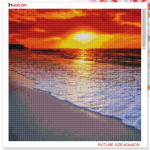 Huacani t&auml;isruudu teemantmaaling rannamaastikul teemanttikandid p&auml;ikeseloojangumaastikud ristpistes kristallteemant Full Square 20*20 cm