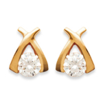 Les Tr&eacute;sors De Lily [B8486] - kullatud k&otilde;rvar&otilde;ngad 'C&acirc;lin' Kuldne valge - 7x8 mm valge