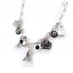 NOA [I2174] - Collier Cr&eacute;ateur 'Paris' noir gris must