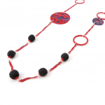 NOA [J2183] - Collier Cr&eacute;ateur 'Ombres Chinoises' rouge punane
