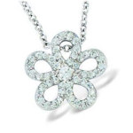 Les Tr&eacute;sors De Lily [L7405] - Collier Argent 'Flora' blanc argent&eacute; (rhodi&eacute;) - 12 mm valge
