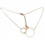 Les Tr&eacute;sors De Lily [P7854] &ndash; roosast kullast 'Forever' terasest disainerkaelakee (ringid) &ndash; 30x23 mm Heleroosa