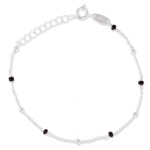 Les Tr&eacute;sors De Lily [Q2868] - Bracelet argent 'Boho' noir argent&eacute; - 2 mm must