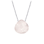 Les Tr&eacute;sors De Lily [Q6762] - Collier Argent 'Meghan' quartz rose argent&eacute; (rhodi&eacute;) - 8 mm Heleroosa