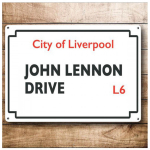Les Tr&eacute;sors De Lily [Q5119] - Plaque m&eacute;tal r&eacute;tro 'John Lennon Drive' - 20x15 cm valge