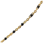 Les Tr&eacute;sors De Lily [R0218] - Collier cr&eacute;ateur acier 'Boho' noir dor&eacute; - 2 mm must