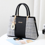 SCIONE Plaid Patchwork k&auml;ekotid naistele Suure suurusega kott Crossbody kotid kaunistusega 31cm*11cm*21cm must