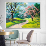 Scenery Teemantmaal Kevadine Maastikupilt DIY 5D K&auml;sitsi valmistatud &uuml;mmargune teemanttikandid 20X30CM