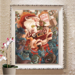 5D Teemantmaal Ristpistes T&auml;isruudukujuline teemanttikandid Mosaiik Pilt kividest kodukaunistus Full Round 20X30CM