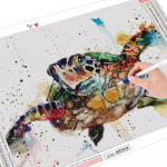 Teemantmaal T&auml;is &uuml;mmargune ruut Abstraktne Loom Teemanttikandid Kilpkonnapildid Rhinestones Mosaiik K&auml;sit&ouml;&ouml; Full Round (20X30CM)