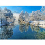 Teemantmaal Uus maastik Teemanttikandid Ristpistes Talvine kivide mosaiikdekoor koduks Full Round 20X30CM punane