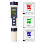 EZ-9909 5-&uuml;hes tester PH/EC/TDS/soolsus/termomeeter kaasaskantav veekvaliteedi tester ilma taustvalgustuseta akuga mitmev&auml;rviline