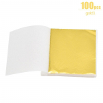 100/200 lehte imitatsioon kuld H&otilde;bedane foolium, paberlehtede kullamine isetegemise kunst k&auml;sit&ouml;&ouml; paberist s&uuml;nnip&auml;evapeo pulmakoogi magustoidu kaunistused 100sheets kuld