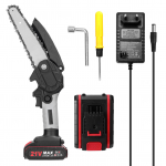 21V 6tollised kaasaskantavad elektrilised oksasaed V&auml;ikesed puidul&otilde;hkumismootoriga mootorsaeharja mootor &uuml;he k&auml;ega EU Plug 2 Batteries