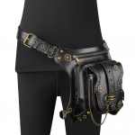Johnature Punk Locomotive Chain V&ouml;&ouml;pakid Unisex Retro Moto & Biker Rivet Fashion Outdoor V&ouml;&ouml;kott Naiste Meeste &Otilde;lakotid must