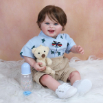 55 CM Reborn Doll Boy M&auml;nguasi T&uuml;drukutele Elutruu 3D-naha veresoonte Veeniga Pehme Silikoon Vasts&uuml;ndinud Imikud Naeratav Kunst V&auml;ikelaps FInished doll
