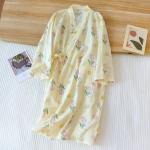 Jaapani stiilis kimono pidžaamad suvine uus 100% puuvillane marli pidžaama &ouml;&ouml;s&auml;rk naistele SPA yukata koduriided pikad pidžaamad naistele L