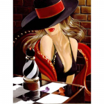 Mosaic Teemantmaal Ristpistes Lahe seksikas daam punase huulega Moodne kristallmaaling Rhinestone Full Round 20x30CM