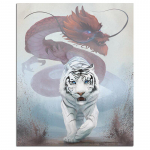 Tiigri ja draakon 5D DIY teemantmaali loomad t&auml;is&uuml;mmargused teemanttikandid Full Round 20x30CM