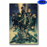 Attack on Titan 4. hooaeg Plakat Retro j&otilde;upaberist plakatid Prindid Anime Decor Kodu Elutuba Baari Kunst Maalimine Seinakleebised 30x21cm