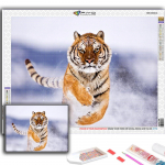 Teemantmaaling Loomade tiigri teemantmosaiik k&auml;sit&ouml;&ouml; teemanttikandid Full Round 20X30CM