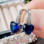 BELLA BOX Eternity Love K&otilde;rvar&otilde;ngad Naistele Sinised CZ Heart Rippuvad K&otilde;rvar&otilde;ngad Pulmapidu Elegantne Daami Aksessuaarid Klassikalised ehted sinine