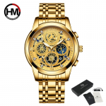Men's Watch Luminous Clear quartz Watch Mens Luxury Stainless stel Waterproof Watches Male Clock