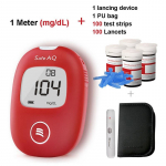 Sinocare Safe-AQ nutikas veresuhkru monitor 100 testribaga diabeedi testimiskomplekt Mmol/l v&otilde;i Mg/dl kit 100 - mg/dL