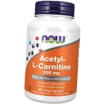 Atset&uuml;&uuml;l L-karnitiin, Acetyl L-Carnitine 500, Now Foods 50 k&ouml;&ouml;giviljakapslit (72128070) 100vcaps