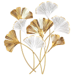 Les Tr&eacute;sors De Lily [A3227] - XXL metallist kaunistus  Ginkgo Biloba  valge kuld - 81x75x6 cm kuld