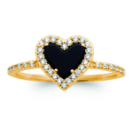 Bague Plaqu&eacute; Or 'Sissi' noir dor&eacute; - 10x10 mm (c&oelig;ur- love) 58 must