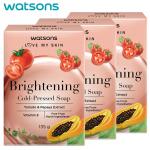 Watsons Love My Skin s&auml;ra andev k&uuml;lmpressitud seep, tomati- ja papaiaekstrakt, E-vitamiin, karmide koostisosadeta 135 g. x 1/3 tk 135 g. x 3 pcs